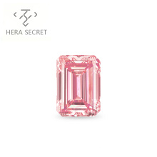 ForeverFlame  fancy pink 5ct 8mm*11mm  Emerald Cut diamond vvs CVD CZ Moissanite women jewlery diamon ring